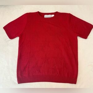 Alfred Dunner Red Star Crewneck Sweater, size PM